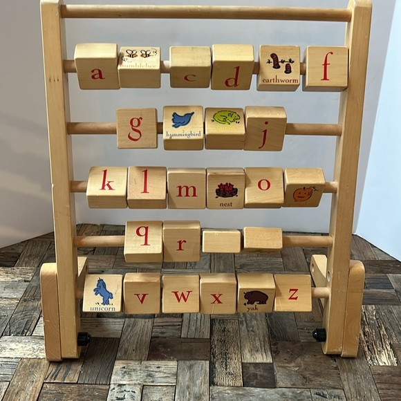 Pottery Barn Kids Wooden Alphabet Abacus Learning Toy - Picture 14 of 14